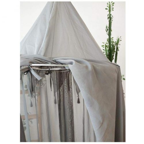  [아마존베스트]Dyna-Living Bed Canopy, Chiffon Reading Nook Tent Dome Triangle Tassel Net with Assembly Tools Bedroom...