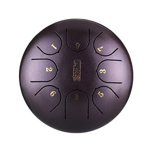  [아마존베스트]Dyna-Living Handpan, 6 Inch 8-Tone G Key Steel Tongue Drum Hand E Drum with Beater Carry Case Finger Guard for Children Musical Education