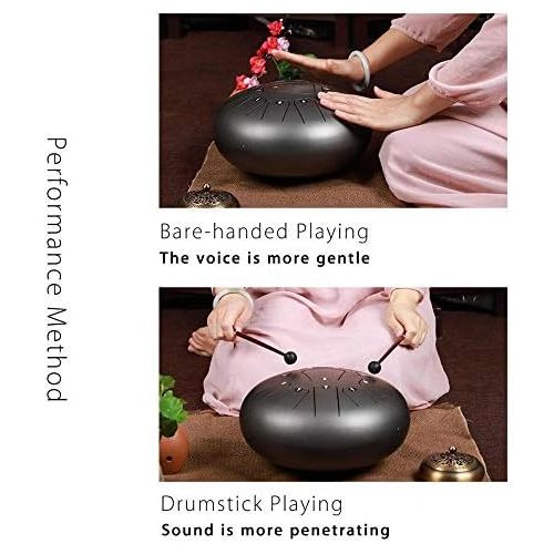  [아마존베스트]Dyna-Living Handpan, 6 Inch 8-Tone G Key Steel Tongue Drum Hand E Drum with Beater Carry Case Finger Guard for Children Musical Education