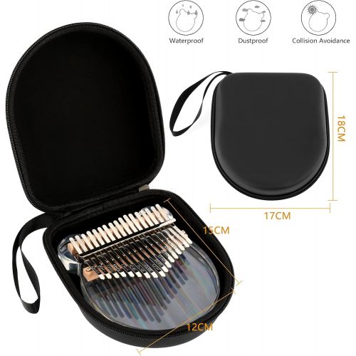  [아마존베스트]Dyna-Living Kalimba 17 Keys Finger Piano Acrylic Kalimba Instrument Crystal Thumb Piano Transparent Musical Instrument Gifts for Children Adults Beginners with Protective Box (Bear