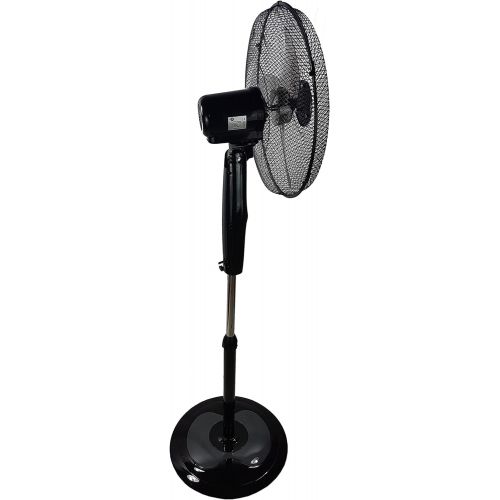  [아마존베스트]DYNASUN RD40BC Designer Floor Fan with Remote Control Black LED 50 W with Timer