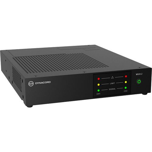  Dynacord V600:2 Two-Channel 600W Power Amplifier for Commercial Installations (1 RU, 1/2-Rack)