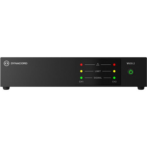  Dynacord V600:2 Two-Channel 600W Power Amplifier for Commercial Installations (1 RU, 1/2-Rack)