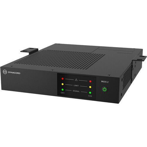  Dynacord V600:2 Two-Channel 600W Power Amplifier for Commercial Installations (1 RU, 1/2-Rack)