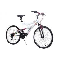 Dynacraft Womens 24 21 Speed Rip Curl Bike, 17/One Size, White/Black/Pink