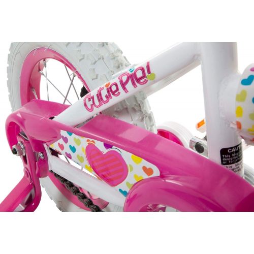 다이나크래프트 Dynacraft Magna Kids Bike Girls 12 Inch Wheels with Training Wheels in White, Pink and Purple for Ages 2 Years and Up