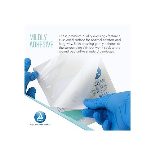  Dynarex DynaDerm Hydrocolloid Dressings, Sterile Moist Bandages Used for All Kinds of Wounds, 4