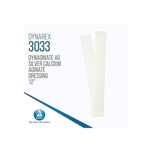  Dynarex DynaGinate AG Silver Calcium Alginate Rope Dressings - ¾