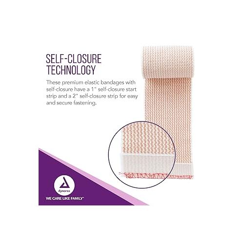  Dynarex Elastic Bandages with Self-Closure, Outstanding Compression and Stretch, Latex-Free Elastic Bandages with Velcro Closure, 3