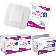 Dynarex Island Dressings - Sterile, Wound or Blister Dressing, Individually Packaged, Highly Absorbent Bandage Dressing, Adhesive Border, White, 4” x 4”- 6 Boxes of 25 Dressings