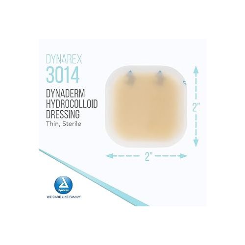  Dynarex DynaDerm Hydrocolloid Dressings, Sterile Moist Bandages, 2