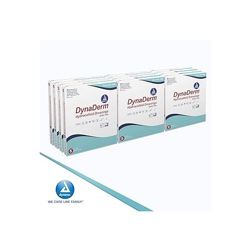  Dynarex DynaDerm Hydrocolloid Dressings, Sterile Moist Bandages Used for All Kinds of Wounds, 6