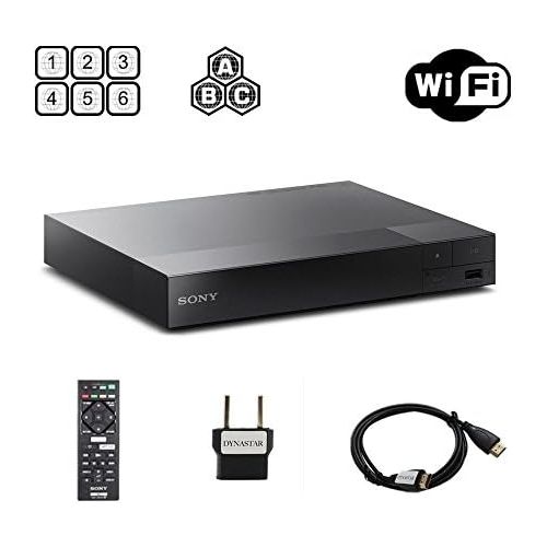  [아마존베스트]Sony BDP-S3700 Region Free Blu-ray Player, Multi region Smart Wifi 110-240 volts, 6FT HDMI cable & Dynastar Plug adapter bundle Package