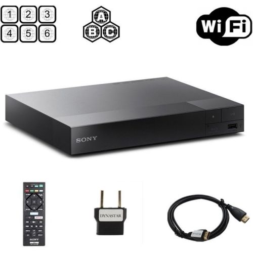  [아마존베스트]Sony BDP-S3700 Region Free Blu-ray Player, Multi region Smart Wifi 110-240 volts, 6FT HDMI cable & Dynastar Plug adapter bundle Package