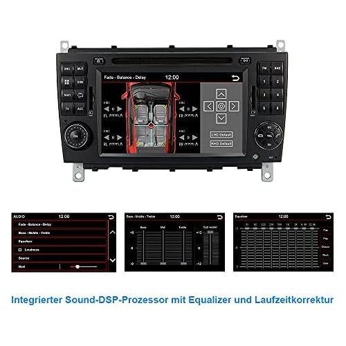  DYNAVIN Car Radio Navigation for Mercedes CLK W209 2005 2009; 7 Inch OEM Radio with Carplay and Android Car, BT, Includes DAB+, USB; N7 CLK Pro