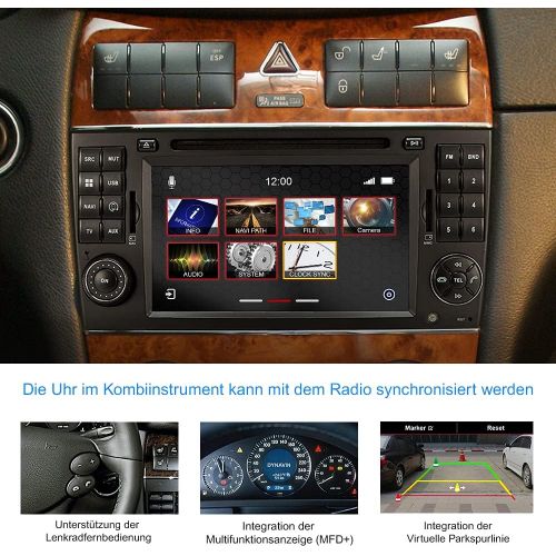  DYNAVIN Car Radio Navigation for Mercedes CLK W209 2005 2009; 7 Inch OEM Radio with Carplay and Android Car, BT, Includes DAB+, USB; N7 CLK Pro