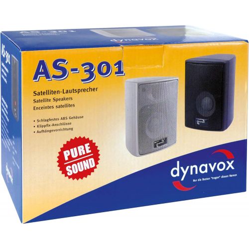  Dynavox AS 301 Pair of Satellite Speakers for Home Theater or Office Compact Surround Box Wall Mounted Black