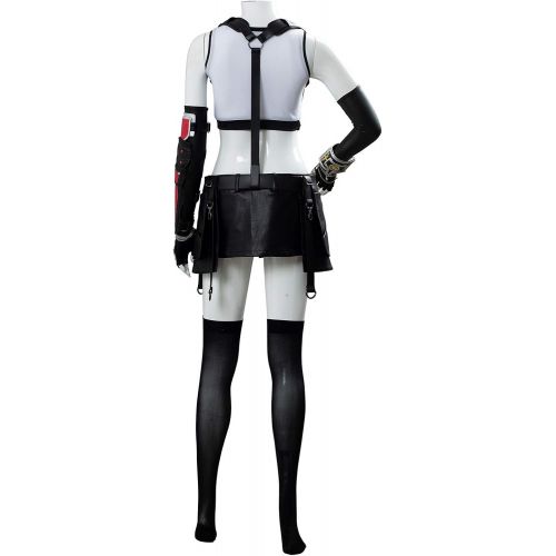  할로윈 용품Dynso Womens Tifa Lockhart Cosplay Costume Halloween Final Fantasy VII Remake FF7 Cosplay Full Set Outfits