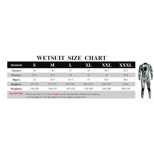  Dyung Tec Wetsuits Mens 3MM Camo Neoprene Scuba Diving Unisex One Piece Sport Skin Spearfishing Full Suit