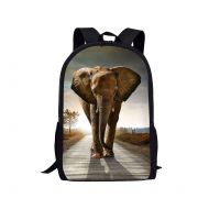 Dzulife Kids Backpack Elephant Teens Boys Travel School Bag Shoulder Bookbags 17 Inch With Padded Straps