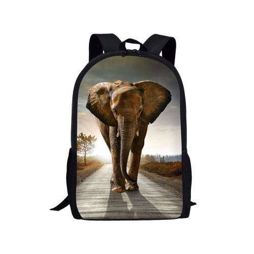  Dzulife Kids Backpack Elephant Teens Boys Travel School Bag Shoulder Bookbags 17 Inch With Padded Straps