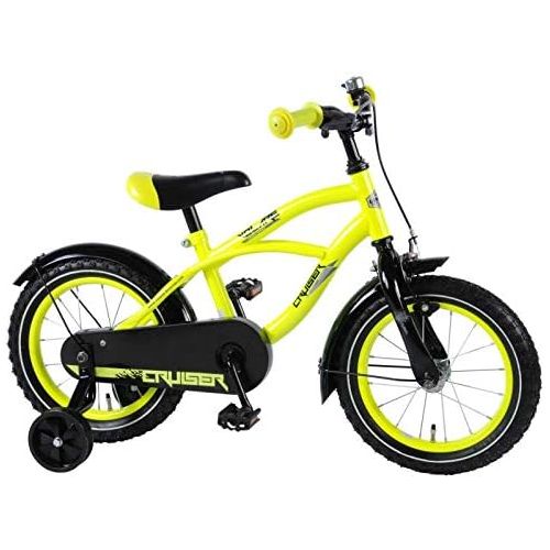  E & L 14 Zoll Fahrrad Gelb Kinderfahrrad Ruecktrittbremse Stuetzrader