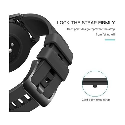  22MM Replacement Fastener Rings Compatible with Garmin Fenix 5,Fenix 6, Fenix 7 Bands, 6Pack Silicone Connector Security Loop Keepers Ring for Instinct,Instinct 2/Fenix 5 6 Plus Smartwatch