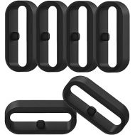 Fastener Ring for Garmin Vivoactive 3/Vivoactive 5/Forerunner 645 245/Venu,Venu2,Venu Sq/Vivomove,Vivomove HR,Vivomove 3/Fenix 6S Fenix 5S Bands 6Pack Silicone Connector Security Loop Holder, Black