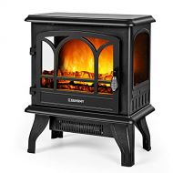E Euhomy Euhomy Electric Fireplace Heater, 20 Indoor Freestanding Fireplace Stove with Realistic Flame Effect, 1400W Space Heater, Overheat Auto Shut Off, CSA Certified