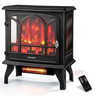E Euhomy Euhomy Electric Fireplace Heater with Remote Control, 23 Indoor Freestanding Fireplace Stove with Realistic Flame Effect, 1400W Space Heater, Overheat Auto Shut Off Safety Function