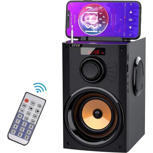  [아마존베스트]EIFER Portable Bluetooth Speaker Subwoofer Heavy Bass Wireless Outdoor Party Speaker MP3 Player Line in Speakers Support Remote Control FM Radio TF Card LCD Display for Home Party