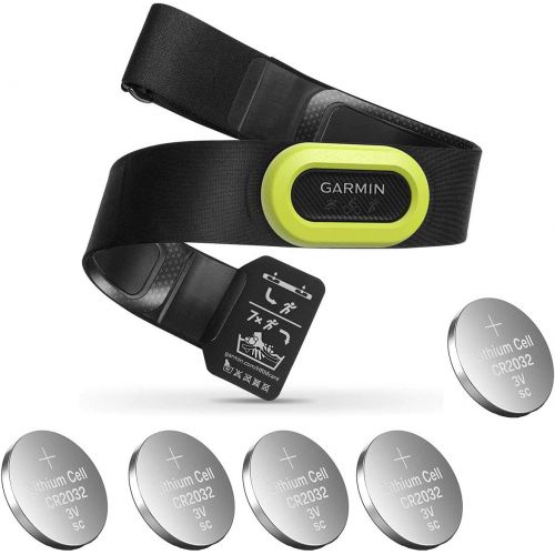  E Zee Electronics Garmin HRM-Pro, Premium Heart Rate Strap, Real-Time Heart Rate Data and Running Dynamics Black Bundle with 5 Extra Batteries (6 Items)