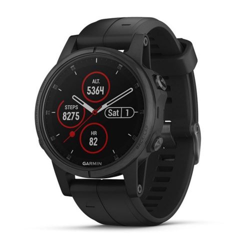  E Zee Electronics Garmin Fenix 5X Plus - Sapphire, (Black/Black Band) Bundle with PowerBank + USB Car Charger + USB Wall Charger (4 Items)