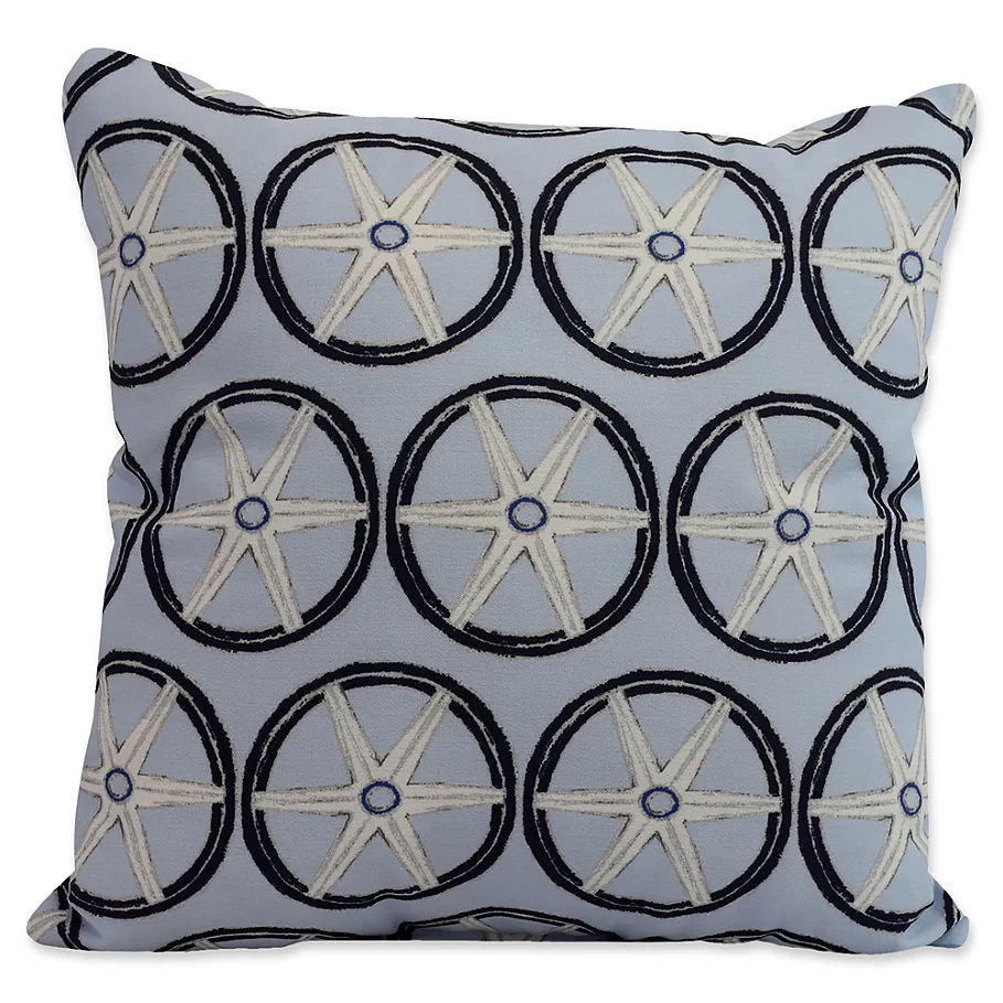 E by Design Nantucket Large Nautical Geomteric Square Throw Pillow