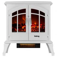 E-Flame USA e-Flame USA Jasper Portable Electric Fireplace Stove (Winter White) - This 23-inch Tall Freestanding Fireplace Features Heater and Fan Settings with Realistic and Brightly Burning