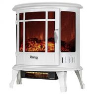 E-Flame USA e-Flame USA Regal Portable Electric Fireplace Stove (Winter White) - This 25-inch Tall Freestanding Fireplace Features Heater and Fan Settings with Realistic and Brightly Burning F