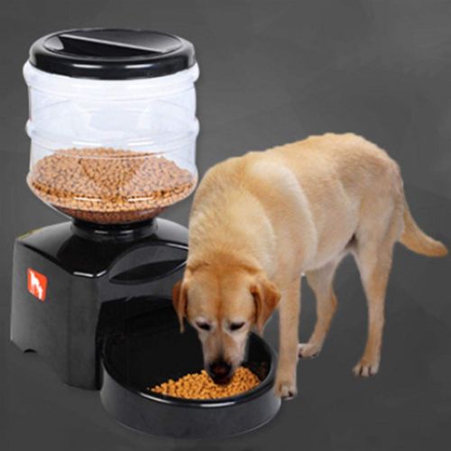  E-House 5.5L Automatic Pet Feeder, Voice Recorder and Timer Programmable Automatic Pet Food Dispenser for Dogs Cats, Large Dry Food Container with LCD Display Up to 3 Meals a Day