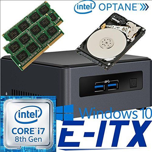  Intel NUC7I7DNHE 8th Gen Core i7 System, 16GB Dual Channel DDR4, 32GB Intel Optane Memory, 2TB HDD, Win 10 Pro Installed & Configured by E-ITX
