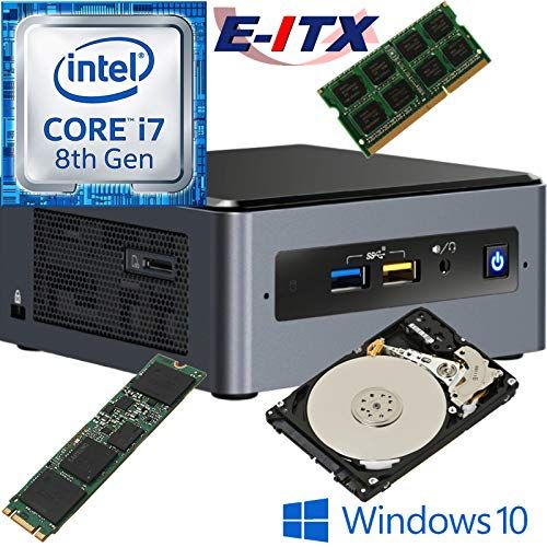  Intel NUC8I7BEH 8th Gen Core i7 System, 4GB DDR4, 960GB M.2 SSD, 1TB HDD, Win 10 Pro Installed & Configured by E-ITX