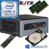 Intel NUC8I3BEH 8th Gen Core i3 System, 32GB Dual Channel DDR4, 960GB M.2 SSD, 1TB HDD, Win 10 Pro Installed & Configured E-ITX