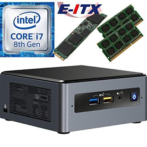  Intel NUC8I7BEH 8th Gen Core i7 System, 16GB Dual Channel DDR4, 60GB M.2 SSD, NO OS, Pre-Assembled and Tested by E-ITX