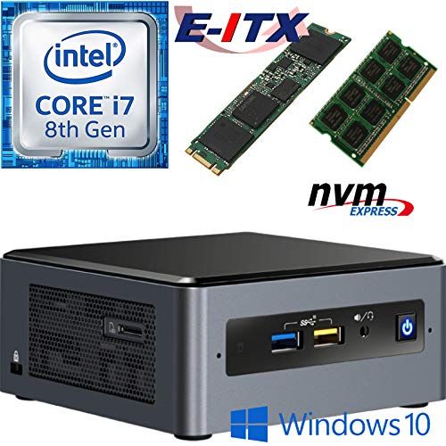  Intel NUC8I7BEH 8th Gen Core i7 System, 4GB DDR4, 120GB M.2 PCIe NVMe SSD, Win 10 Pro Installed & Configured by E-ITX