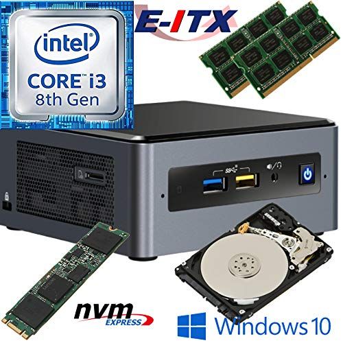  Intel NUC8I3BEH 8th Gen Core i3 System, 32GB Dual Channel DDR4, 480GB M.2 PCIe NVMe SSD, 2TB HDD, Win 10 Pro Installed & Configured E-ITX