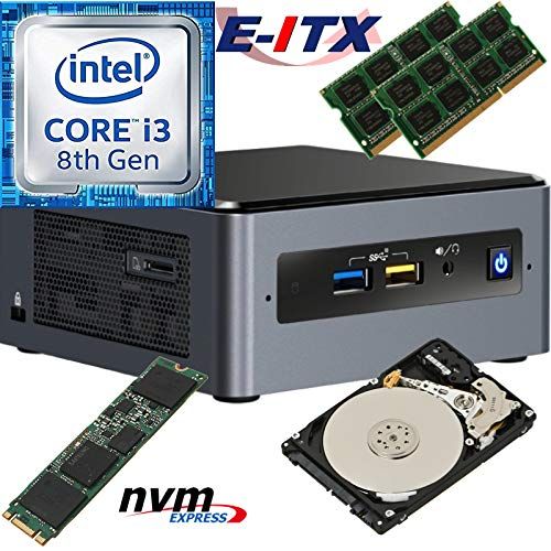  Intel NUC8I3BEH 8th Gen Core i3 System, 32GB Dual Channel DDR4, 480GB M.2 PCIe NVMe SSD, 1TB HDD, NO OS, Pre-Assembled Tested E-ITX