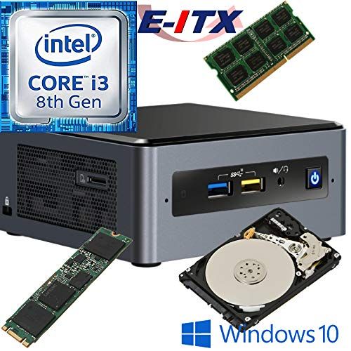  Intel NUC8I3BEH 8th Gen Core i3 System, 4GB DDR4, 960GB M.2 SSD, 2TB HDD, Win 10 Pro Installed & Configured E-ITX