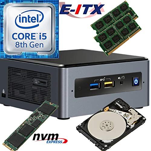  Intel NUC8I5BEH 8th Gen Core i5 System, 16GB Dual Channel DDR4, 480GB M.2 PCIe NVMe SSD, 2TB HDD, NO OS, Pre-Assembled and Tested by E-ITX