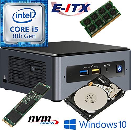  Intel NUC8I5BEH 8th Gen Core i5 System, 4GB DDR4, 480GB M.2 PCIe NVMe SSD, 2TB HDD, Win 10 Pro Installed & Configured E-ITX