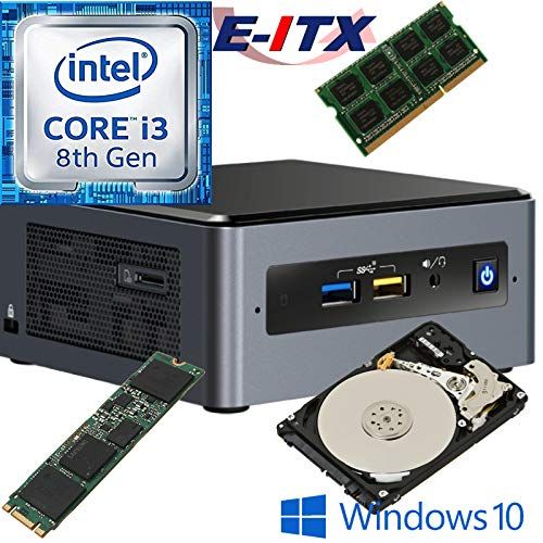  Intel NUC8I3BEH 8th Gen Core i3 System, 4GB DDR4, 960GB M.2 SSD, 1TB HDD, Win 10 Pro Installed & Configured E-ITX