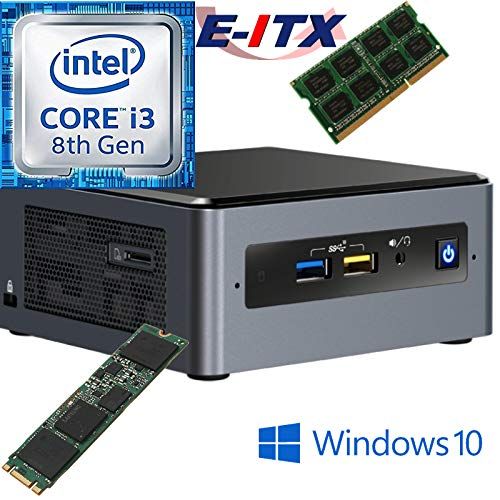  Intel NUC8I3BEH 8th Gen Core i3 System, 4GB DDR4, 120GB M.2 SSD, Win 10 Pro Installed & Configured by E-ITX