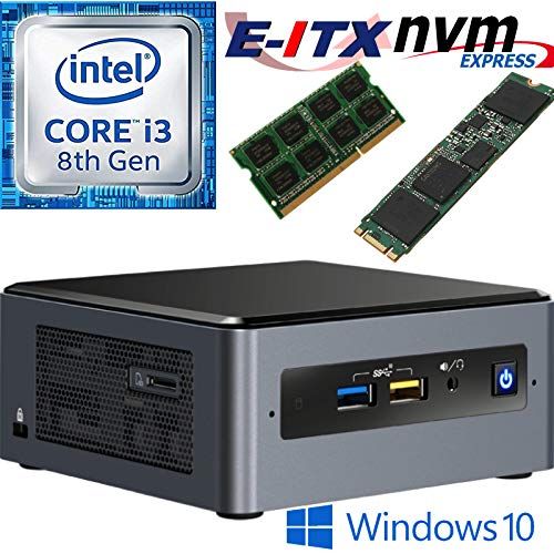  Intel NUC8I3BEH 8th Gen Core i3 System, 4GB DDR4, 480GB M.2 PCIe NVMe SSD, Win 10 Pro Installed & Configured E-ITX